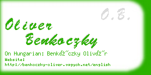 oliver benkoczky business card